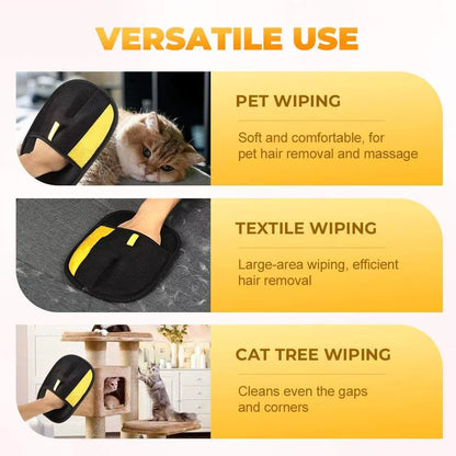 Dropshipping 2025 Pet Hair Removal Gloves Electrostatic Double-Sided Reusable Large Cat Dog Grooming Tool with Two-Way Bristles