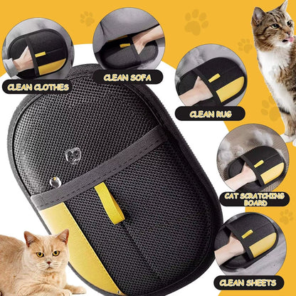 Dropshipping 2025 Pet Hair Removal Gloves Electrostatic Double-Sided Reusable Large Cat Dog Grooming Tool with Two-Way Bristles